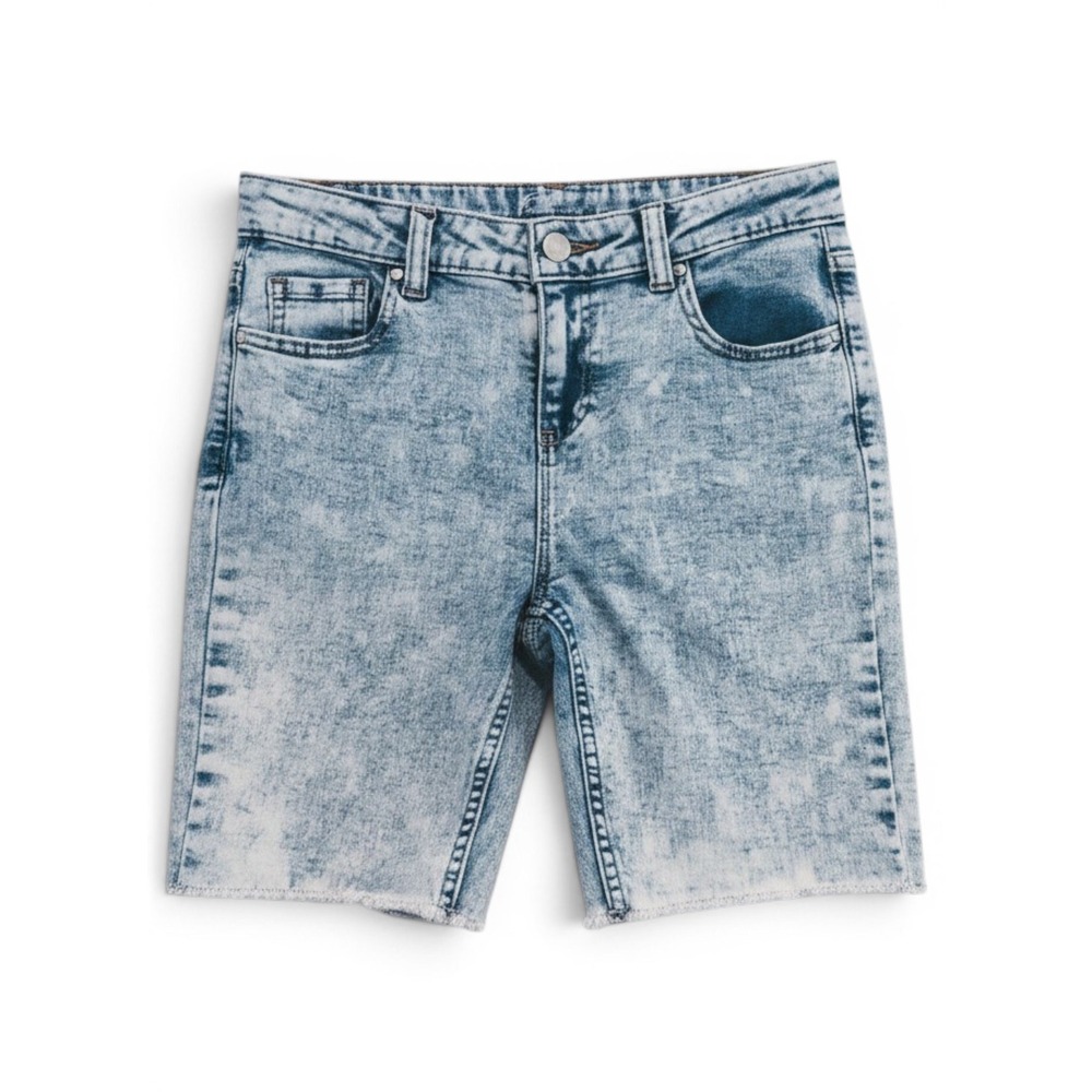 Wonder Nation Denim Shorts Girls 12 Blue Acid Wash Raw Hem Bermuda Cutoffs